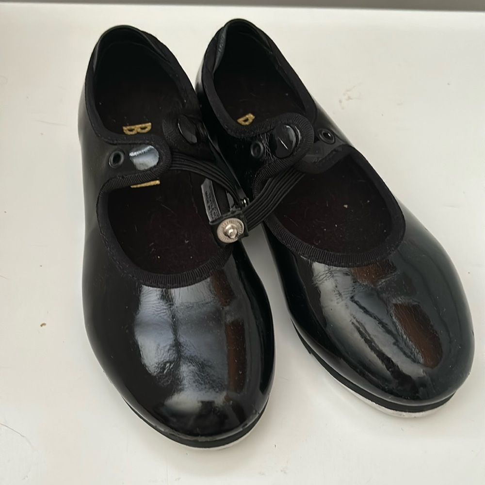 Bloch Tap Dance Shoes Toddler Girl Size 9.5 Black Patent Ballet After school